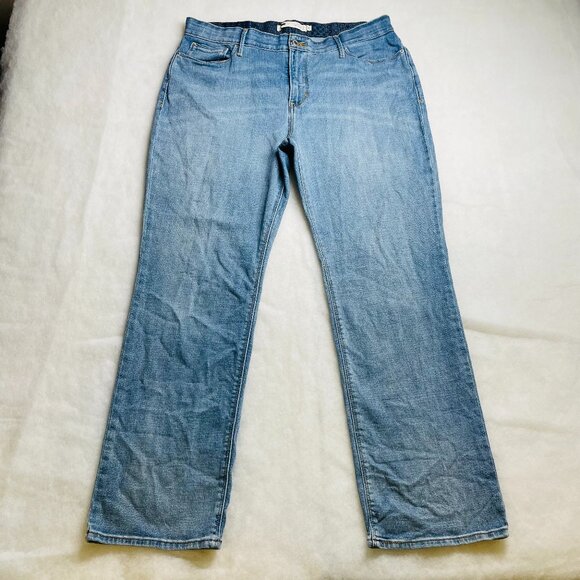 Levi's Strauss 525 Womens Blue Perfect Waist Straight Leg Denim Jeans Size 16 - Picture 1 of 11